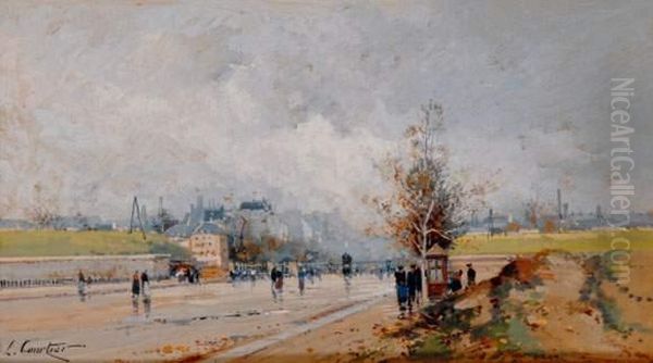 Promeneurs Aux Abords De La Porte De Chatillon Oil Painting by Eugene Galien-Laloue