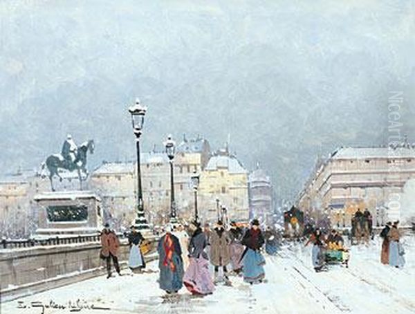 Le Pont Neuf Oil Painting by Eugene Galien-Laloue