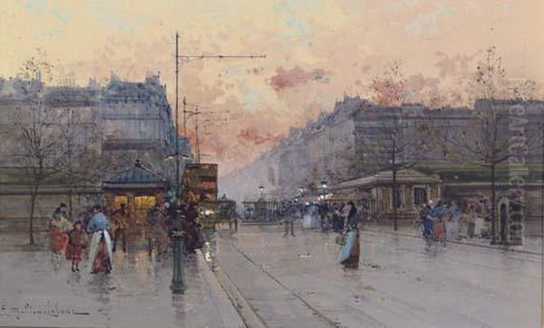 Porte De Chatillon Oil Painting by Eugene Galien-Laloue