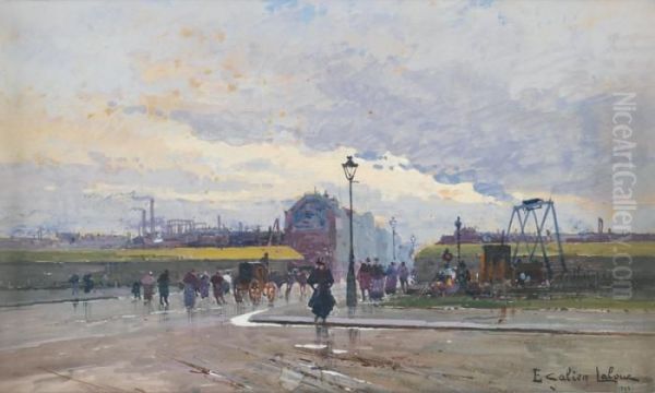 Saint Maur Oil Painting by Eugene Galien-Laloue