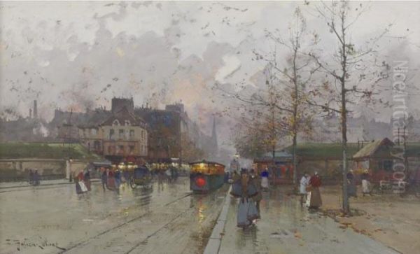 Porte De Chatillon Oil Painting by Eugene Galien-Laloue