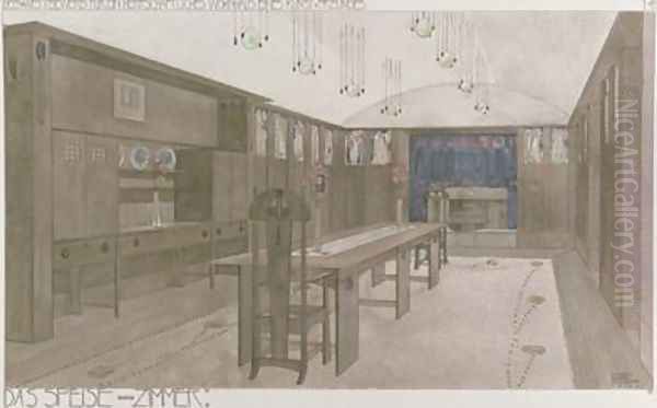 Design for a Dining Room 1901 Oil Painting by Charles Rennie Mackintosh