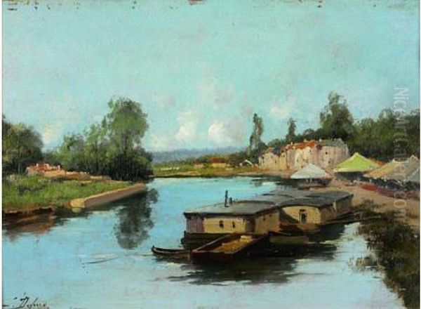 Peniches Oil Painting by Eugene Galien-Laloue