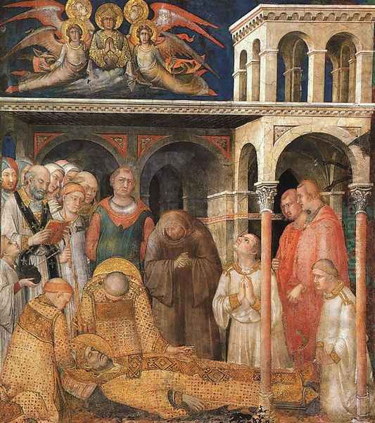 The Death of St. Martin (1) 1321 Oil Painting by Simone Martini