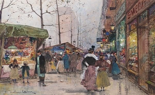 La Porte Saint-denis Oil Painting by Eugene Galien-Laloue