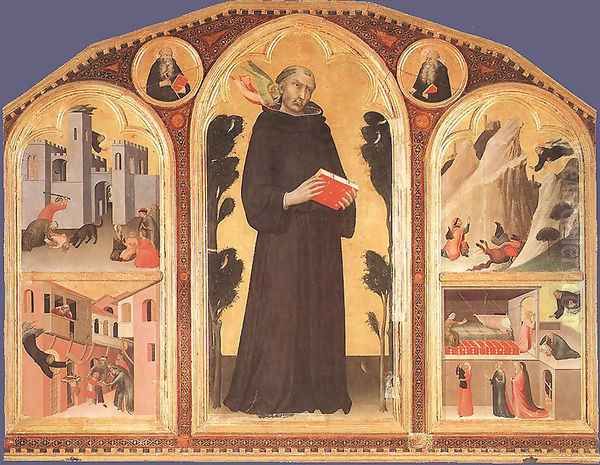 Blessed Agostino Novello Altarpiece Oil Painting by Simone Martini