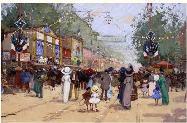  La Foire Aux Pains D'epices  Oil Painting by Eugene Galien-Laloue