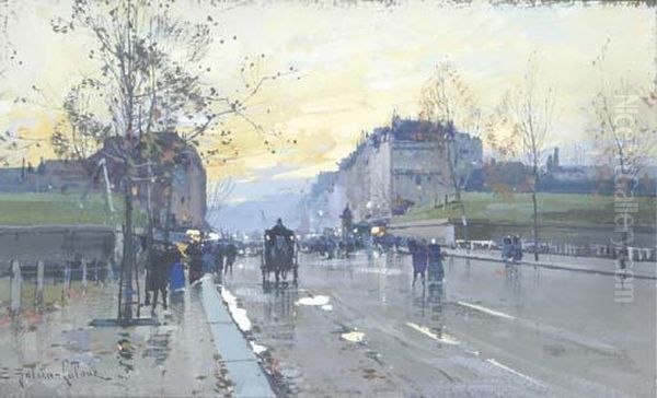 Boulevard Parisien Oil Painting by Eugene Galien-Laloue