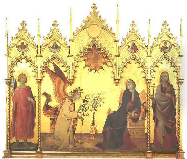 Annunciation Oil Painting by Simone Martini