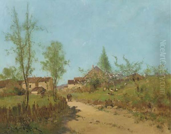 Country Landscape Oil Painting by Eugene Galien-Laloue