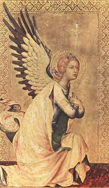 The Angel of the Annunciation 1339 Oil Painting by Simone Martini