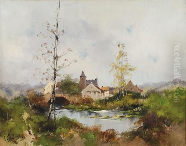 Bords De Riviere Oil Painting by Eugene Galien-Laloue