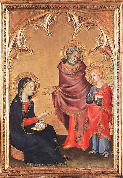 Christ Discovered in the Temple (The Holy Family) 1342 Oil Painting by Simone Martini