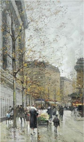 Street Scene Oil Painting by Eugene Galien-Laloue