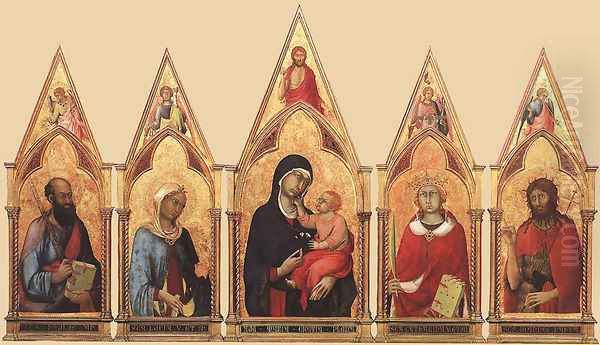 Boston Polyptych Oil Painting by Simone Martini