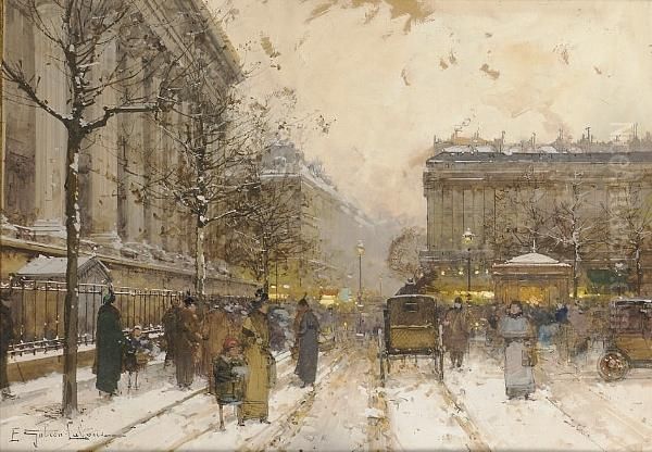 La Madeleine, Paris Oil Painting by Eugene Galien-Laloue