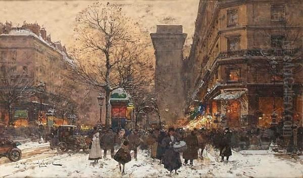 La Porte Saint-martin Oil Painting by Eugene Galien-Laloue