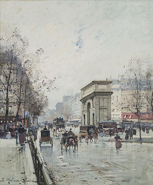 A Paris Boulevard Oil Painting by Eugene Galien-Laloue