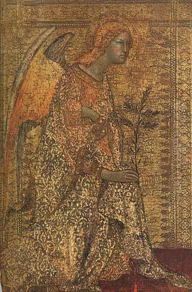 The Angel of the Annunciation 1333 Oil Painting by Simone Martini