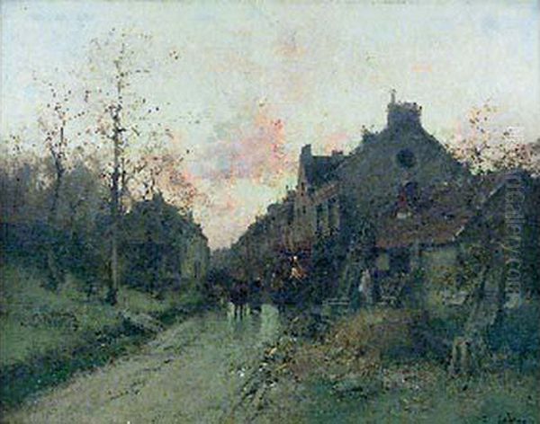 Environs De Paris Oil Painting by Eugene Galien-Laloue