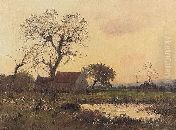 Country Landscape Oil Painting by Eugene Galien-Laloue