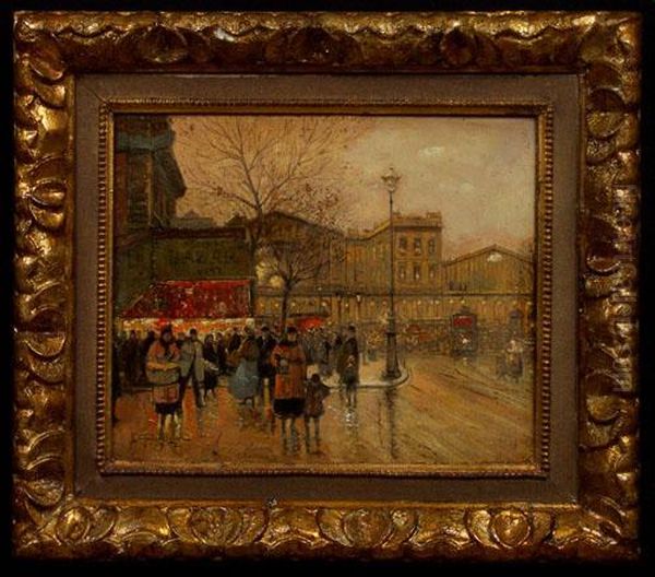 City Streets Oil Painting by Eugene Galien-Laloue