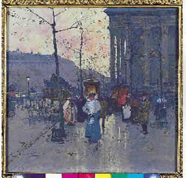 Paris, Fin De Journee A La Oil Painting by Eugene Galien-Laloue