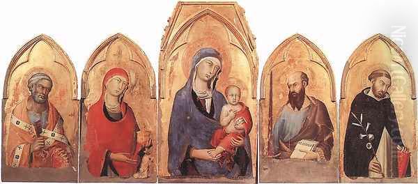 Orvieto Polyptych Oil Painting by Simone Martini