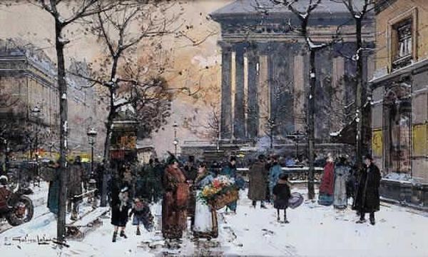 La Madeleine Oil Painting by Eugene Galien-Laloue