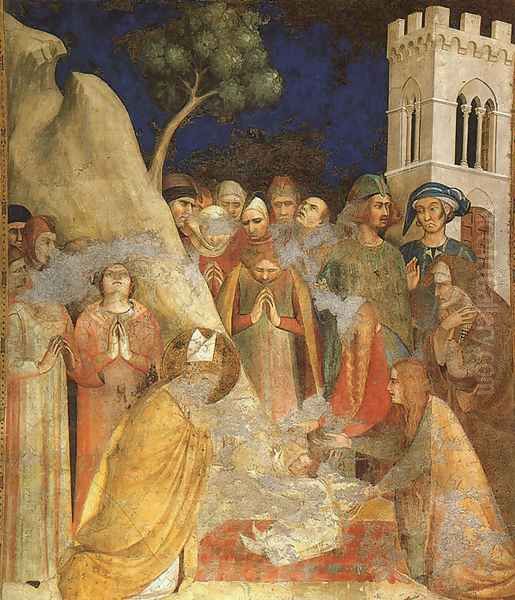 The Miracle of the Resurrected Child 1321 Oil Painting by Simone Martini