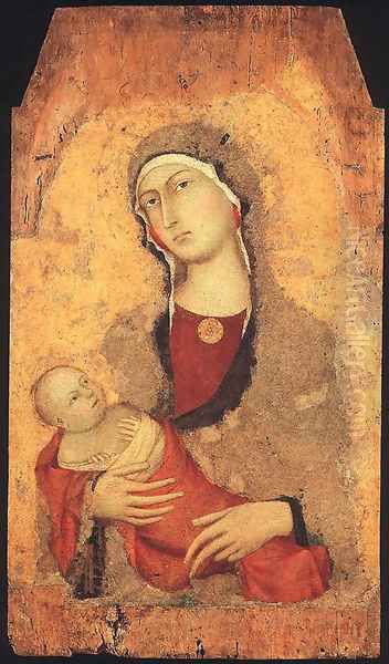 Madonna and Child (from Lucignano d'Arbia) Oil Painting by Simone Martini