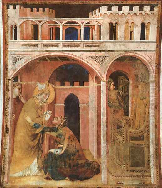 Miracle of Fire 1321 Oil Painting by Simone Martini