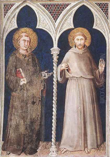 St Anthony and St Francis Oil Painting by Simone Martini