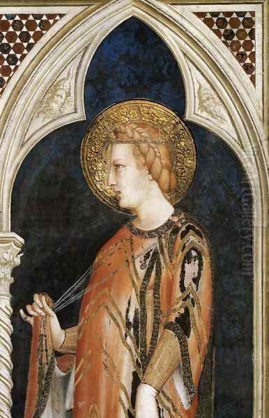 St Elizabeth of Hungary Oil Painting by Simone Martini