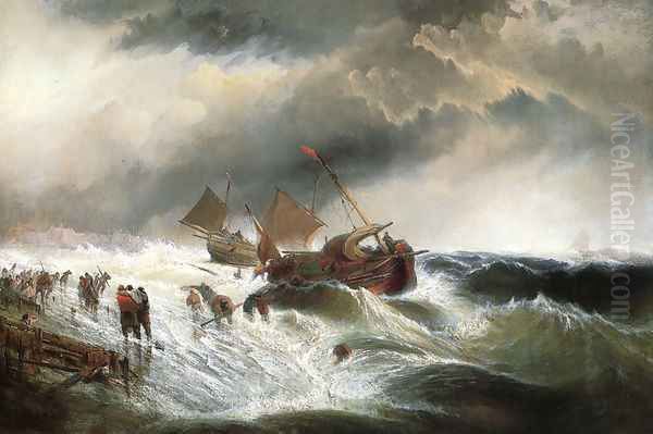 Shipwreck Oil Painting by Edward Moran