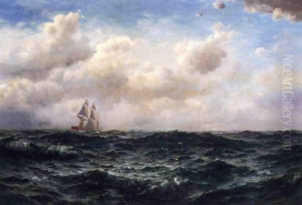 Ship at Sea Oil Painting by Edward Moran