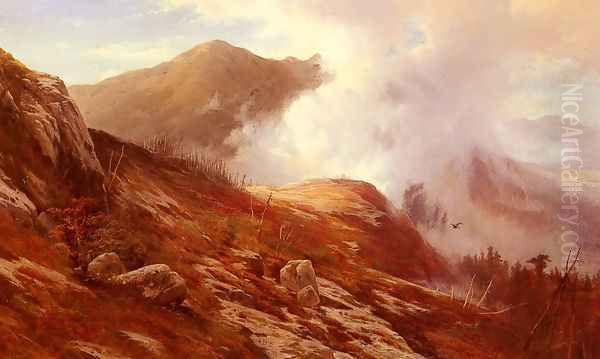 Half-Way Up Mt. Washington Oil Painting by Edward Moran