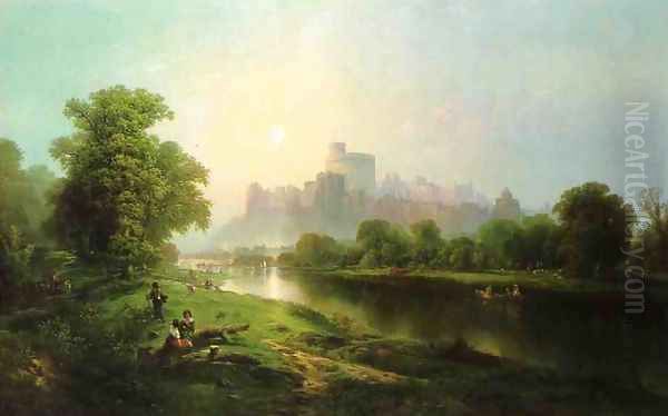 Windsor Castle Oil Painting by Edward Moran