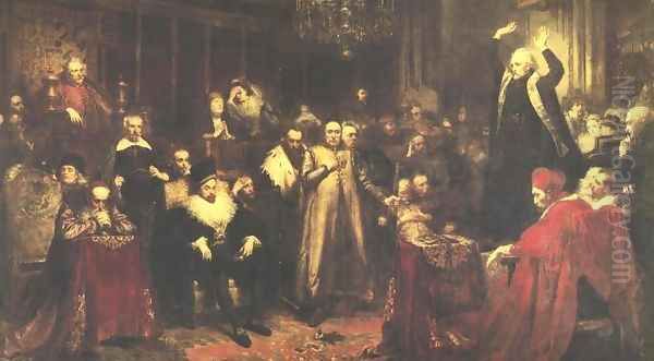 Skarga's Sermon Oil Painting by Jan Matejko