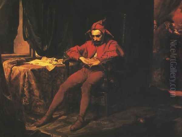 Stanczyk during a Ball at the Court of Queen Bona after the Loss of Smolensk Oil Painting by Jan Matejko