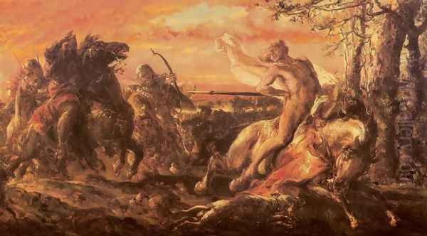 Slaying of Leszek the White in Gasawa Oil Painting by Jan Matejko