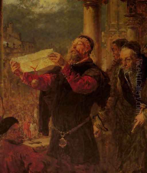 Sentencing Matejko to Death Oil Painting by Jan Matejko