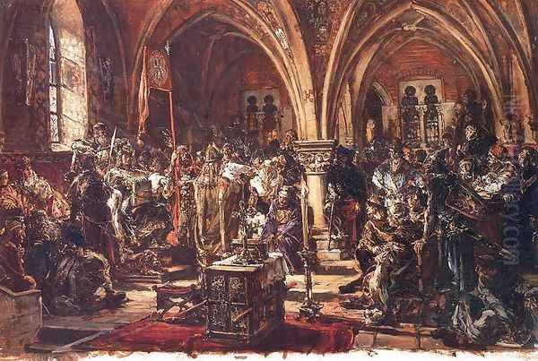 First Seym in Leczyca, AD 1182 Oil Painting by Jan Matejko