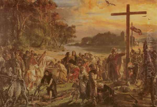 Christianisation of Poland in 965 Oil Painting by Jan Matejko