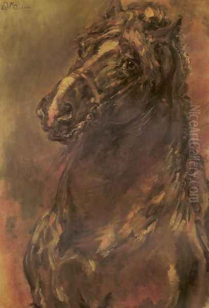 Horse Study Oil Painting by Jan Matejko