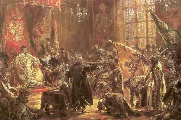 Shuiskys at the Warsaw Seym Oil Painting by Jan Matejko