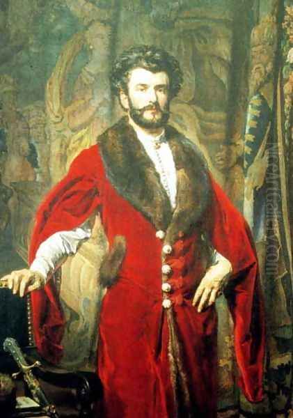 Portrait of Jozef Ciechonski Oil Painting by Jan Matejko