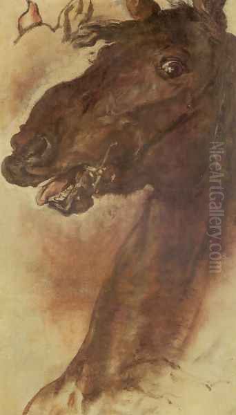 Horse Study III Oil Painting by Jan Matejko