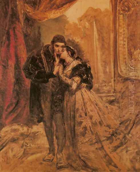 King Sigismund II Augustus and Barbara Radziwill Oil Painting by Jan Matejko