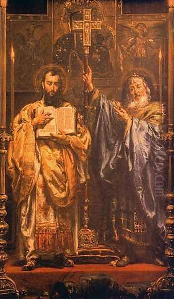 St. Cyril and St. Methodius I Oil Painting by Jan Matejko